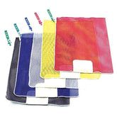 Four colorful mesh bags displayed together, each featuring a unique color for easy identification and organization.